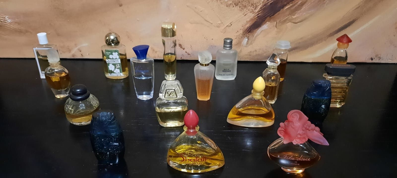 Frascos meios de perfumes miniatura originais