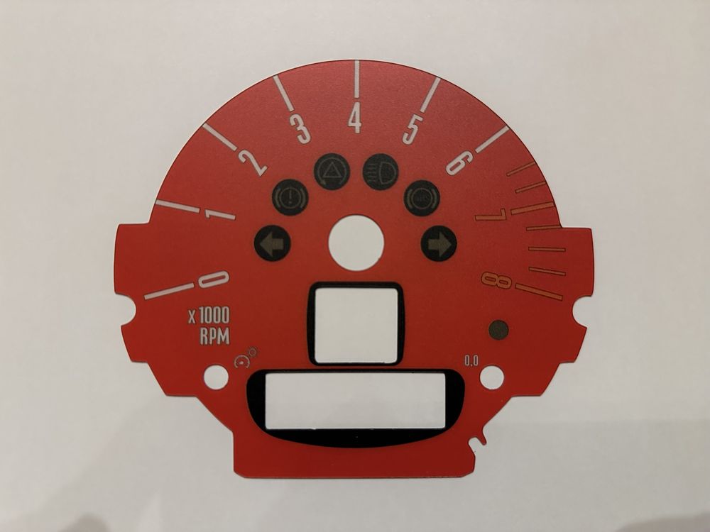 Fundo conta rotações vermelho para Mini R56 c/ 8000rpm