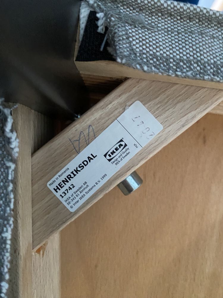 Krzesło Henriksdal, Ikea, szary i czarny pokrowiec