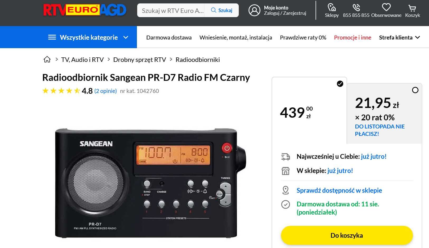 Nowe radio Sangean PR-D7