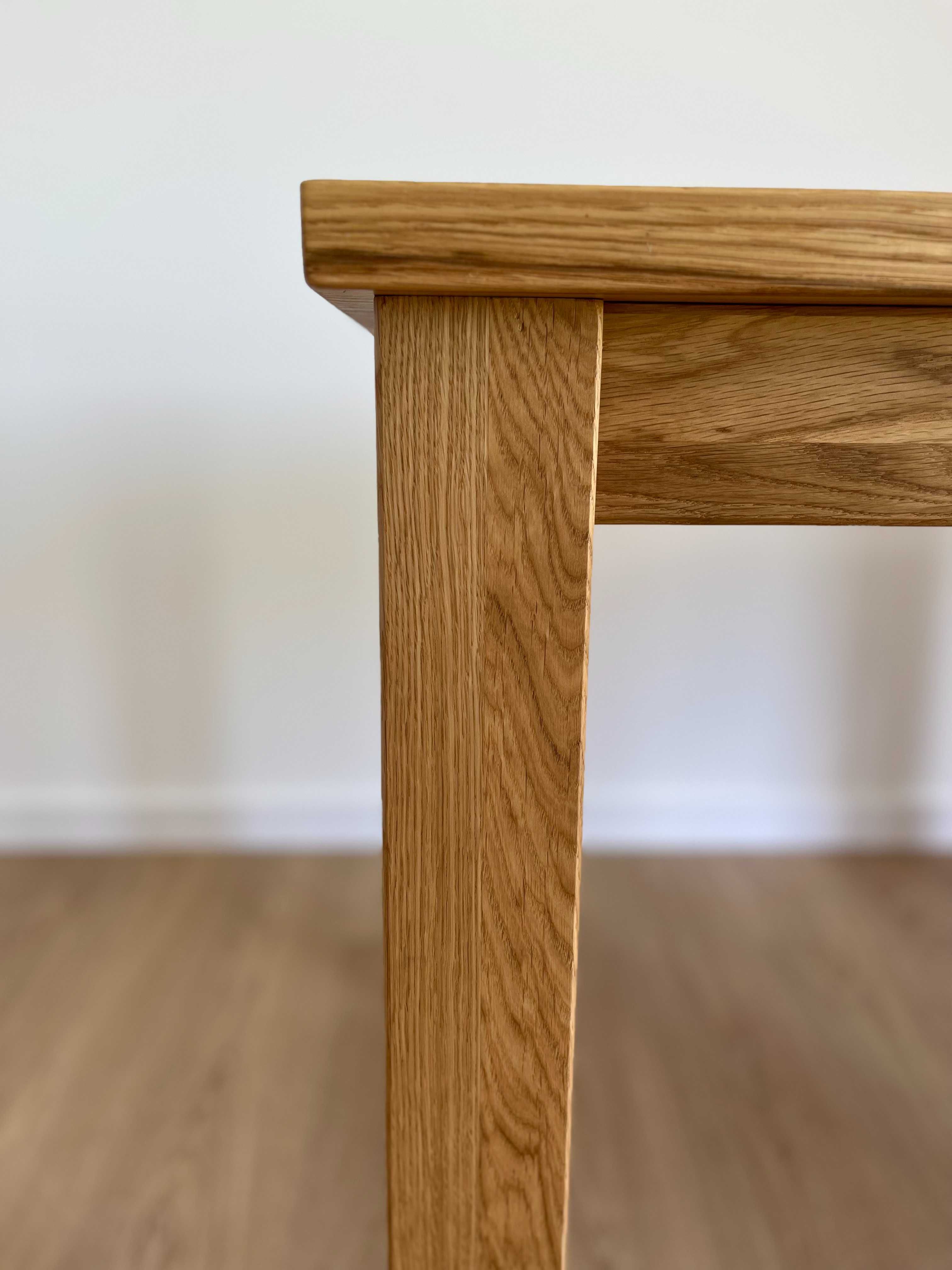 Stół drewniany dębowy PREMIUM 120x80x3 loft drewniane nogi salon