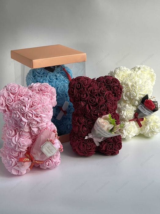 Ведмедик з троянд в колбі / Подарунковий набір / Панда / Випускний