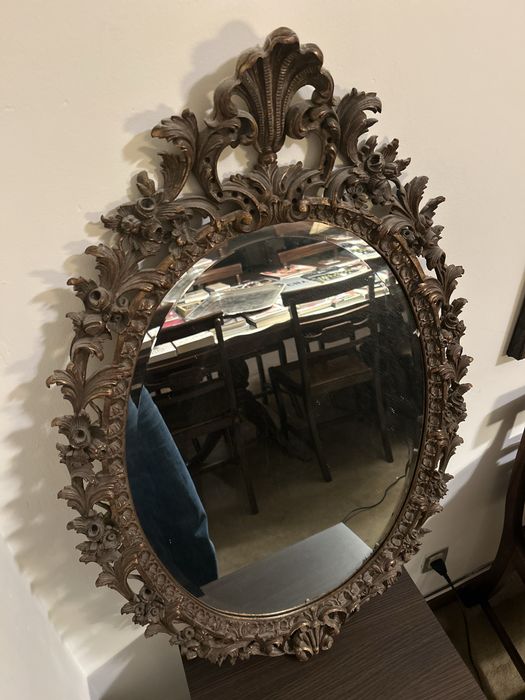 Espelho redondo trabalhado