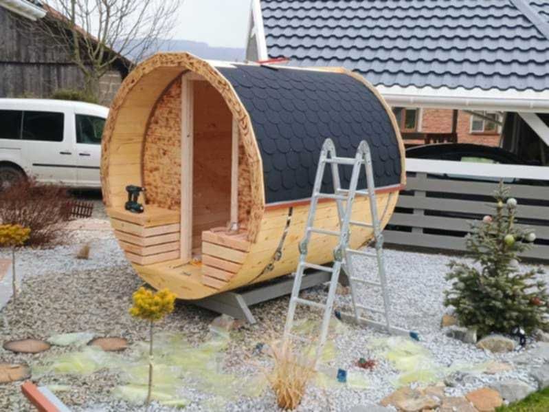 Sauna ogrodowa beczka
