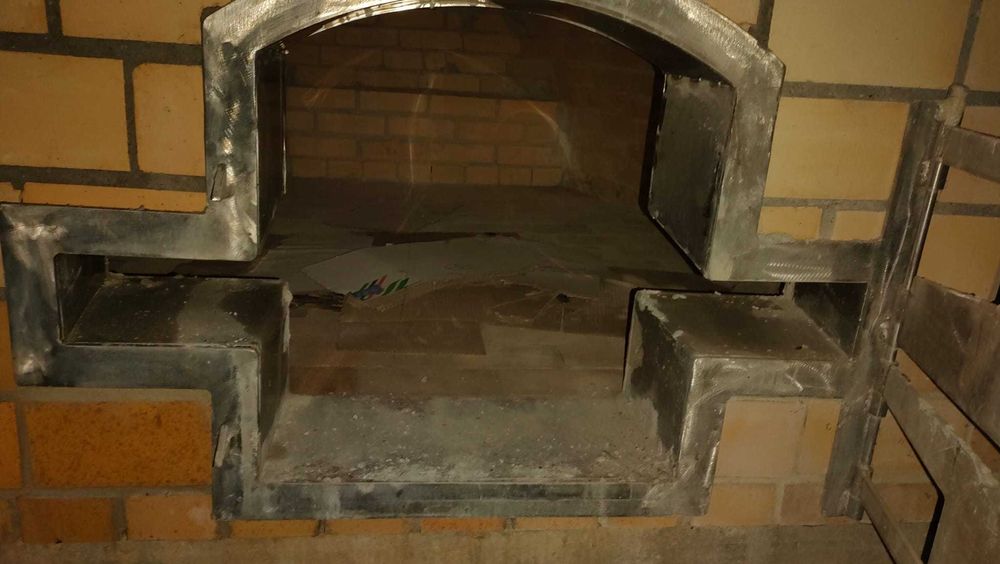 Porta forno lenha em inox