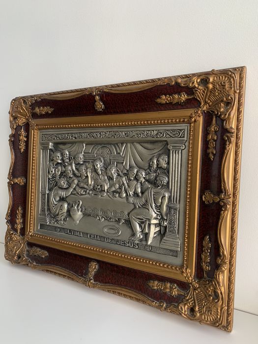 Quadro Ultima ceia de Jesus em estanho