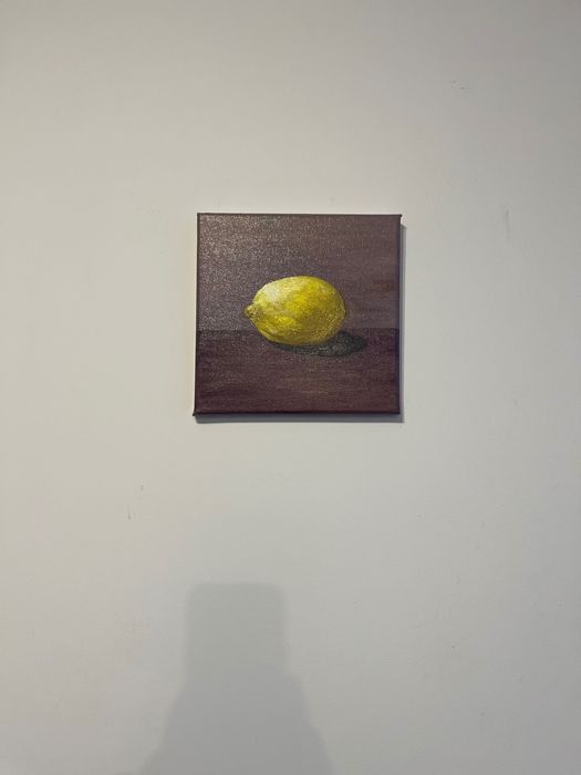 Obraz olejny na płótnie.Cytrynka. 20x20cm