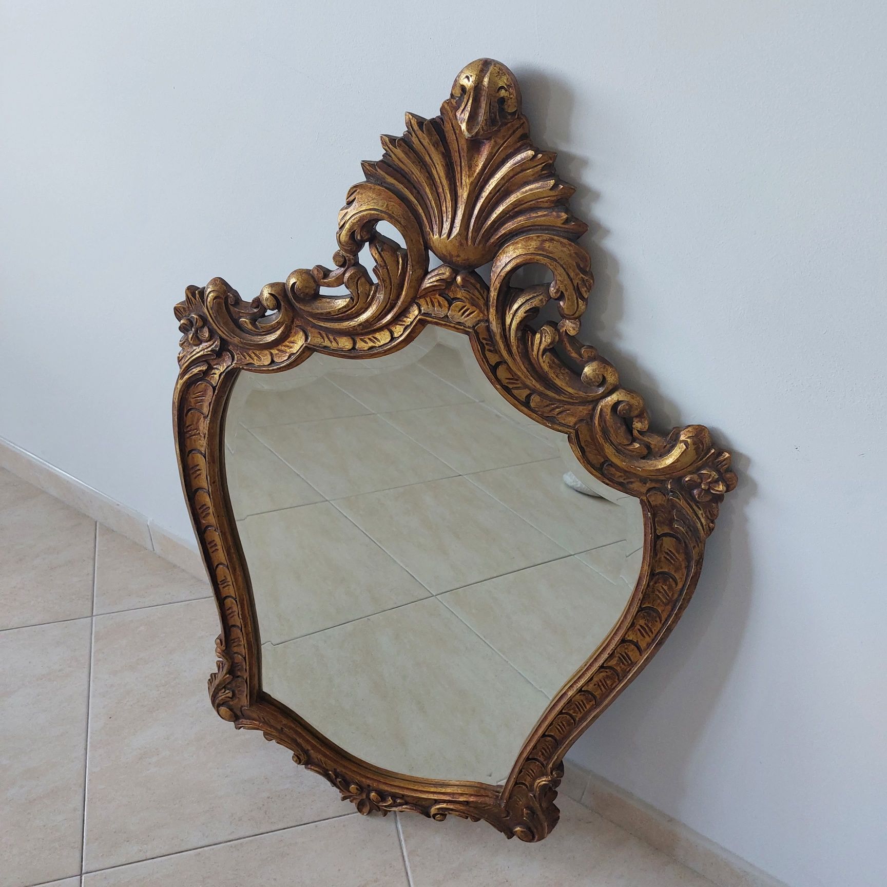Espelho vintage talha dourada