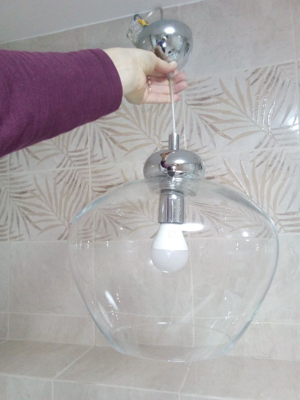 Lampa szklana sufitowa