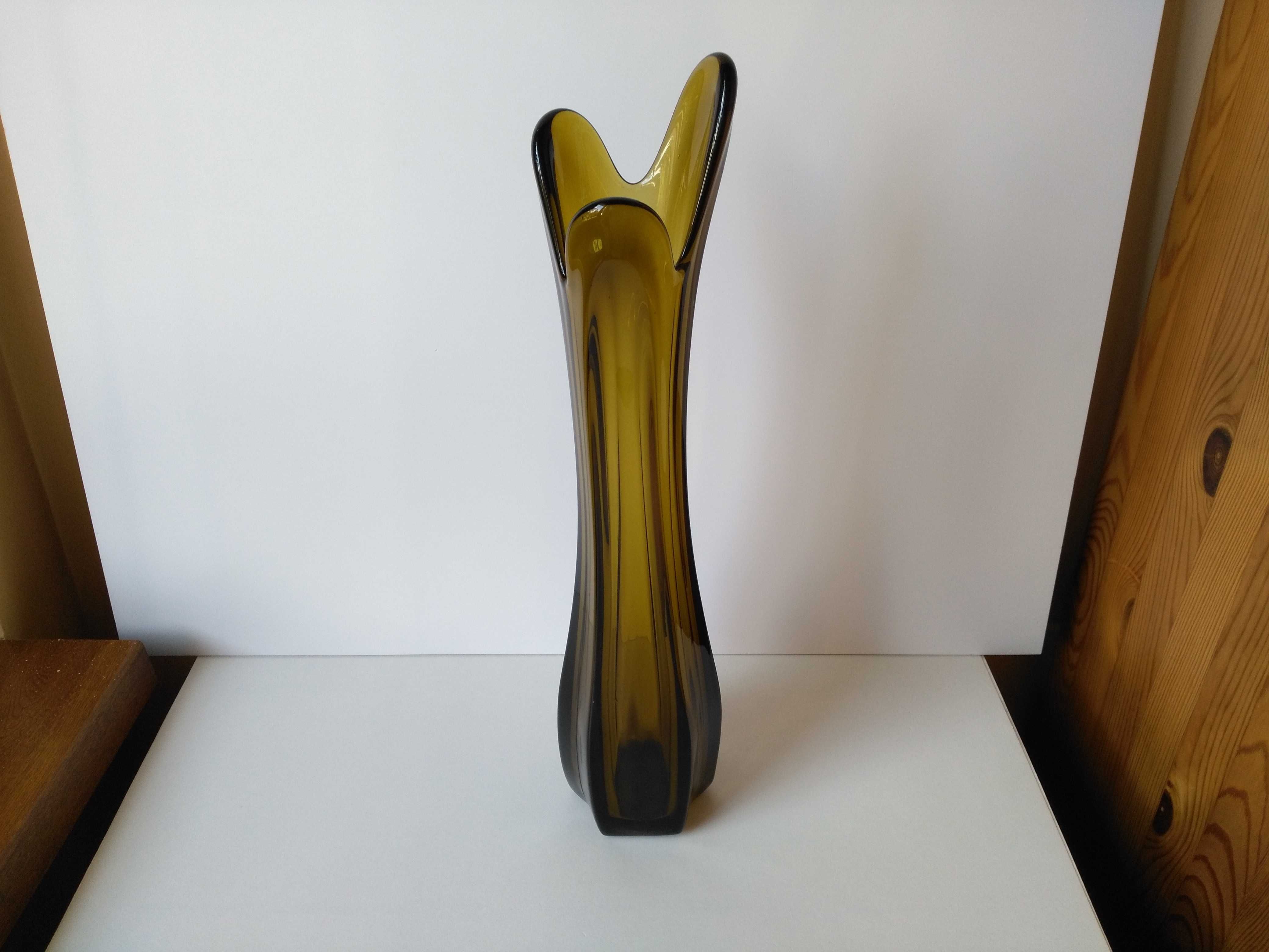 Wazon Rotterdam (44 cm), Kupczyk, Ząbkowice, kolorowe szkło, PRL