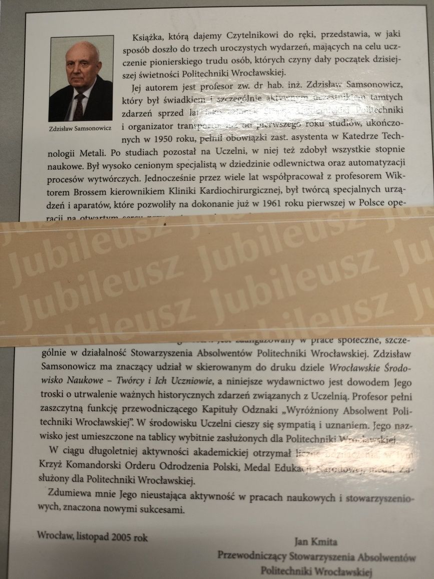 Trzy akcenty uczczenia 60. rocznicy powstania PWr