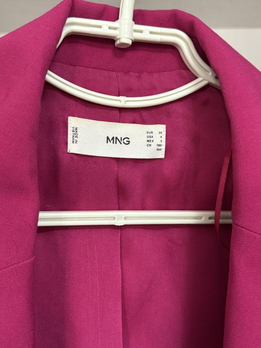 Піджак жіночий фуксія mango xs-s оверсайз