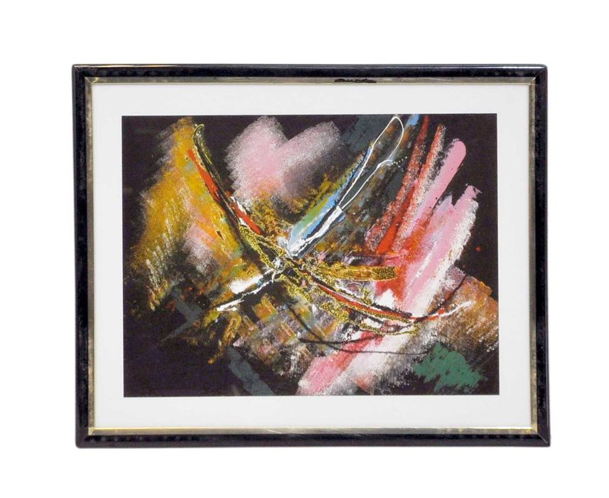 Obraz Mix Kolorów Kolory w Ramce ze Złotym Pasem za Szybką 20,5x25,5cm