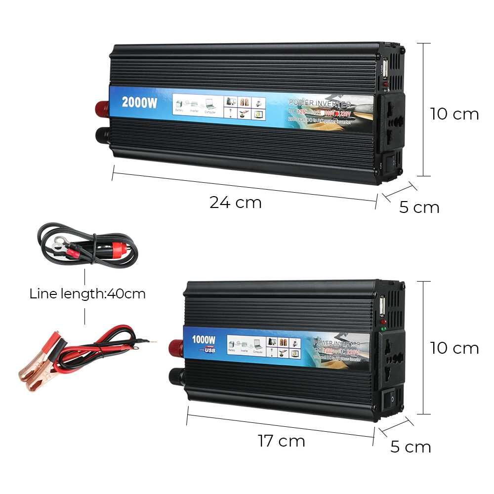 Inversor   12v  ac 220v 
usb  1000w 20OOw 
onda senoidal modificada