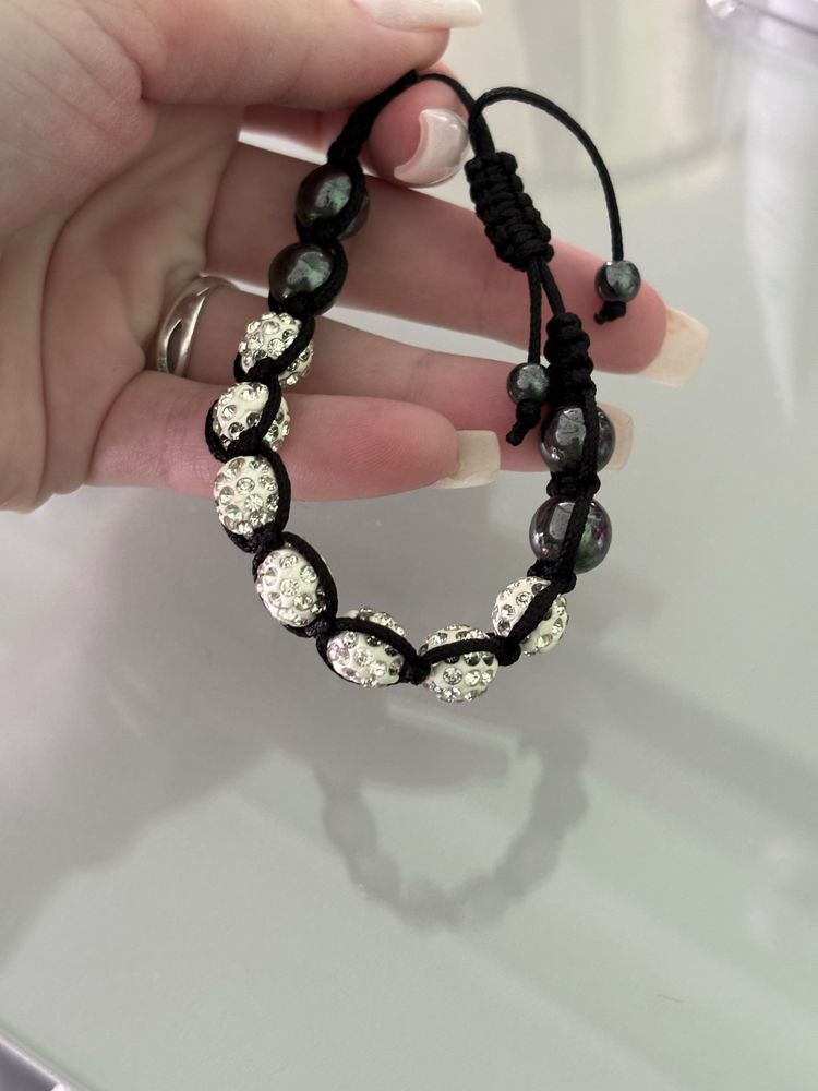 Браслет shamballa swarovski білий