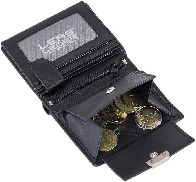 leas skórzany mini portfel z zatrzaskiem x