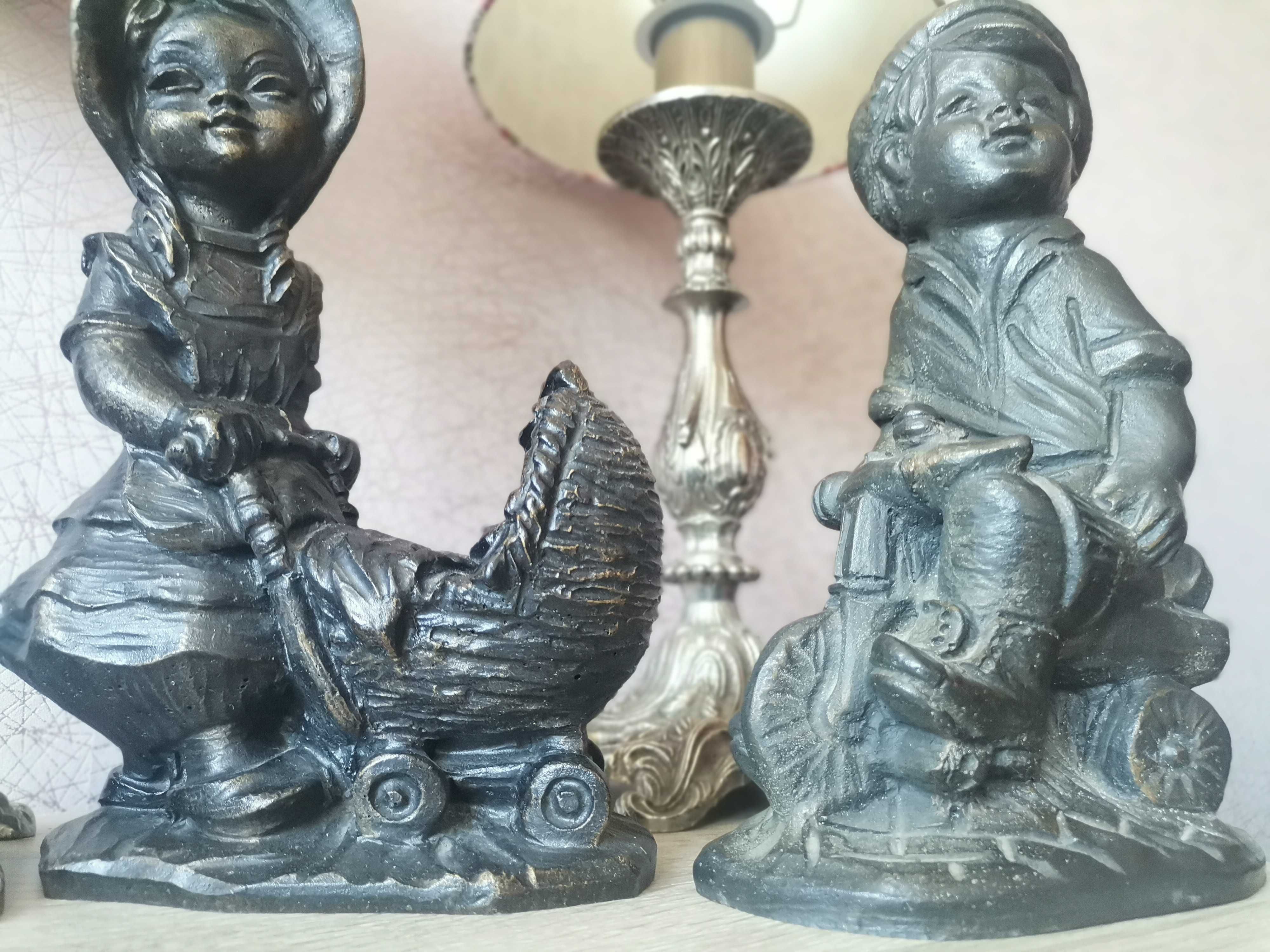 Figurki z gipsu kpl. 2 szt vintage