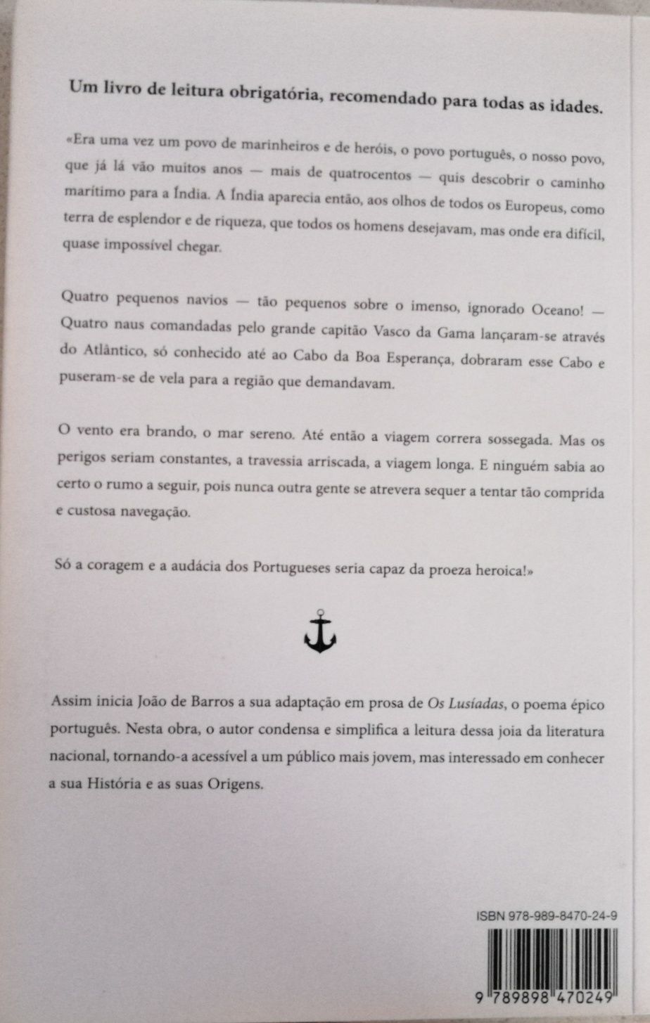 Livro "Os Lusíadas-Contado às crianças e lembrados ao povo"