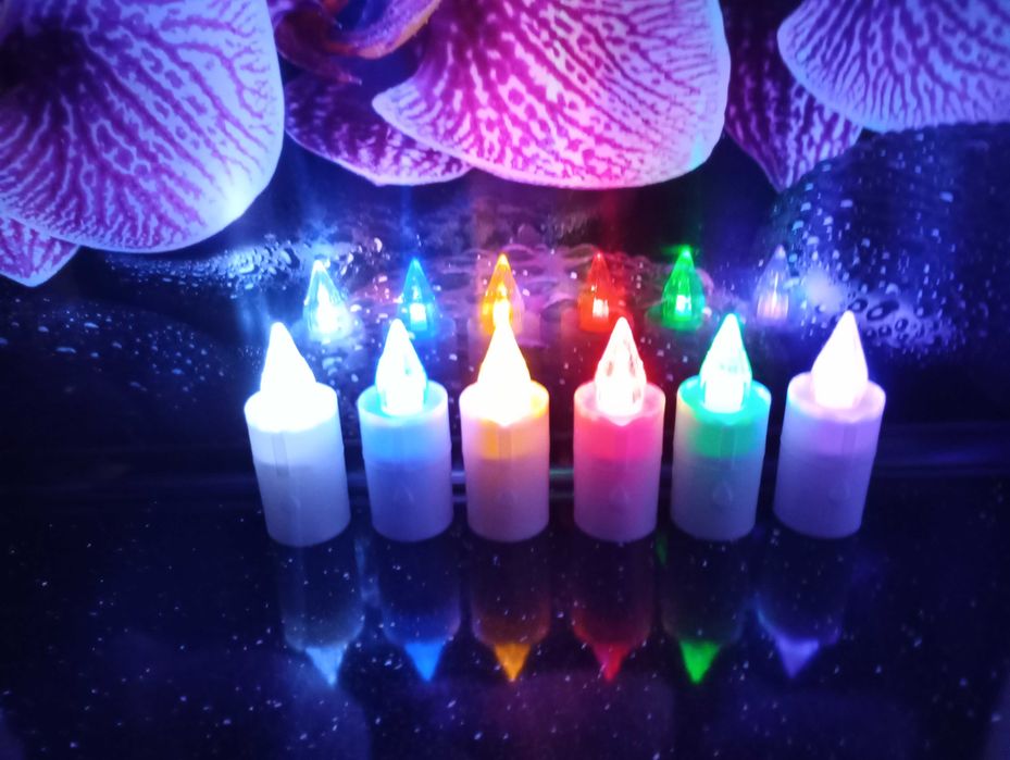 wkłady do zniczy led komplet 12 szt. mix kolor