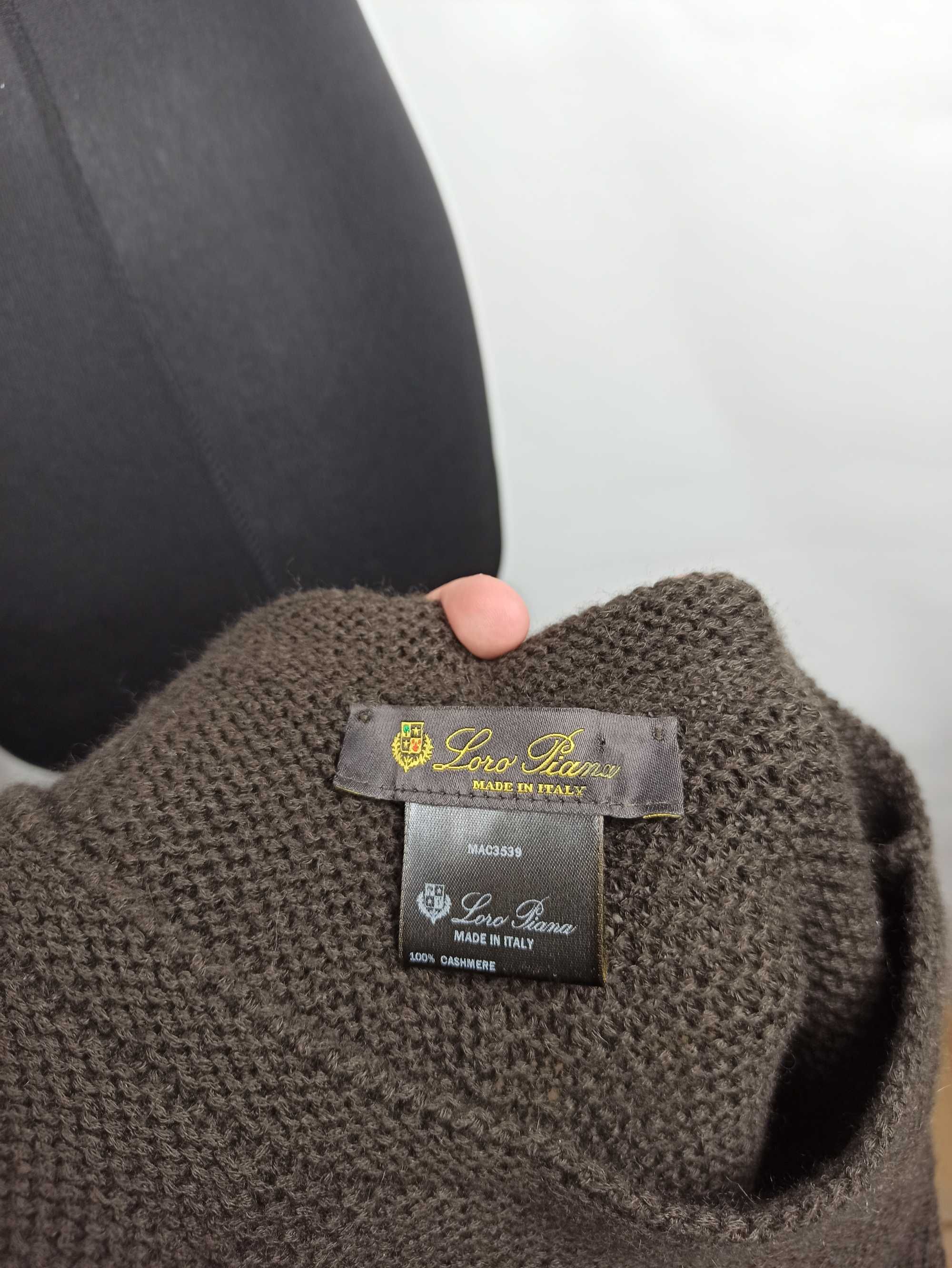 Loro Piana damskie brązowe poncho 100% kaszmir