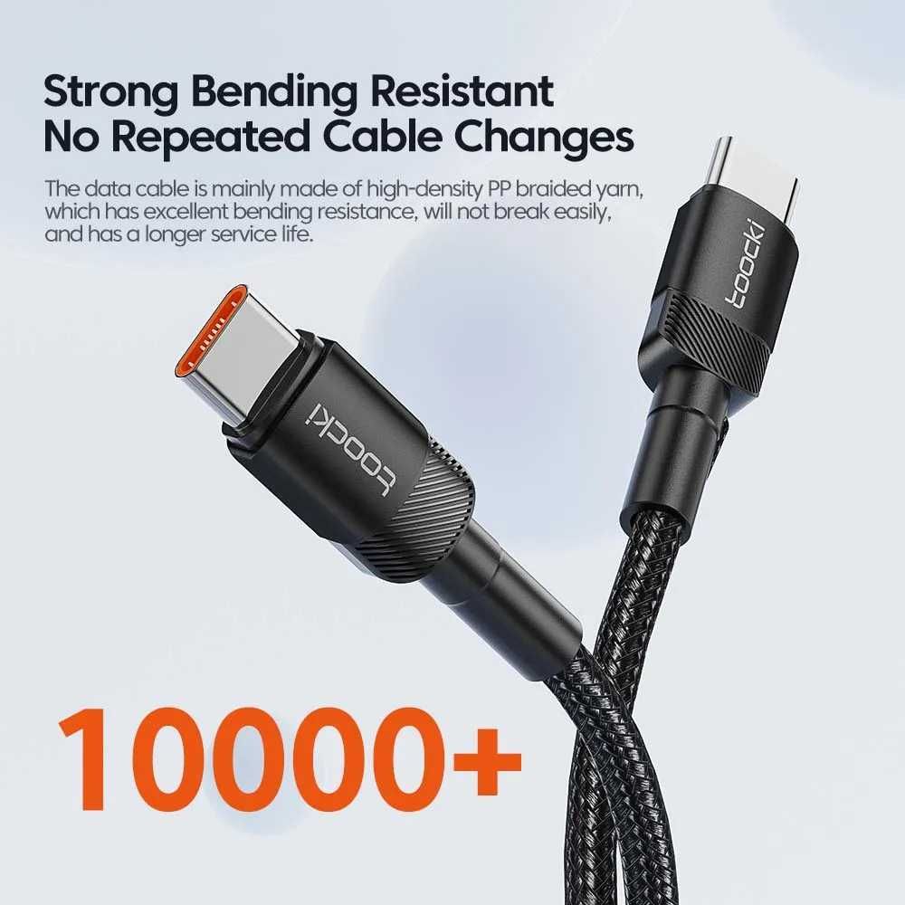 Кабель для швидкого заряджання Toocki 5A/100W Type-C - Type-C 1 м