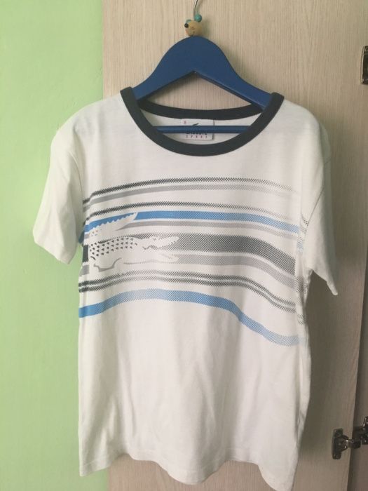 Bluzeczka Lacoste t-shirt biała koszulka 122 134 na 5- 6 lat unikat