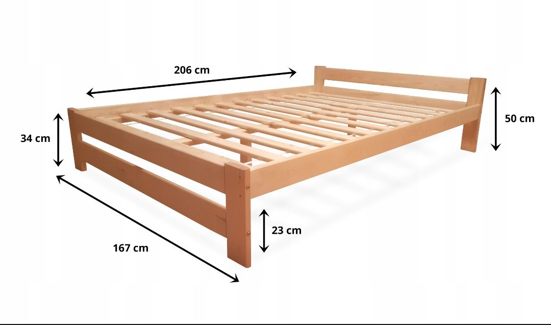 Sprzedam łóżko sosnowe 160x200 z materacem 9 stref