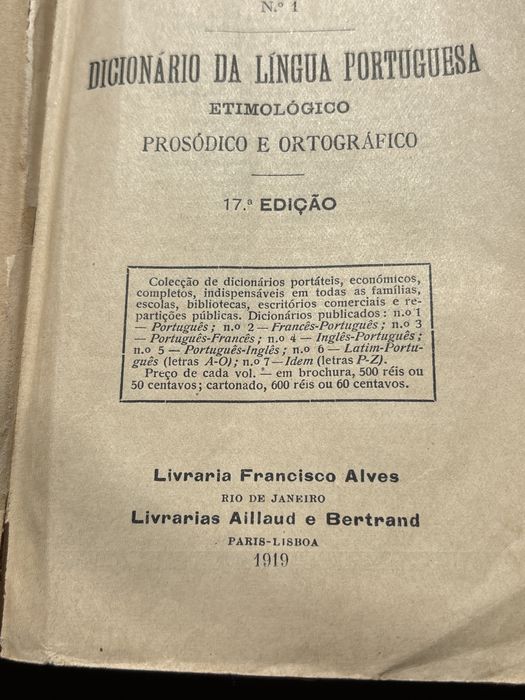 Dicinario da lingua portuguesa 1919