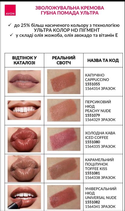 Помада "Ультра" кремова ейвон avon