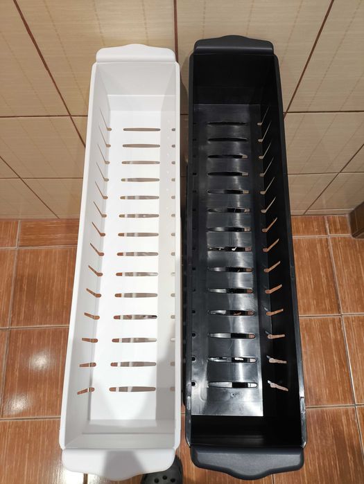 Zestaw Półki Łazienkowe do Przechowywania Biała Czarna Plastikowa