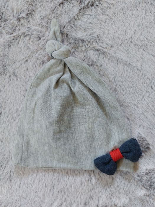 Czapeczka hand made szara rozm 80