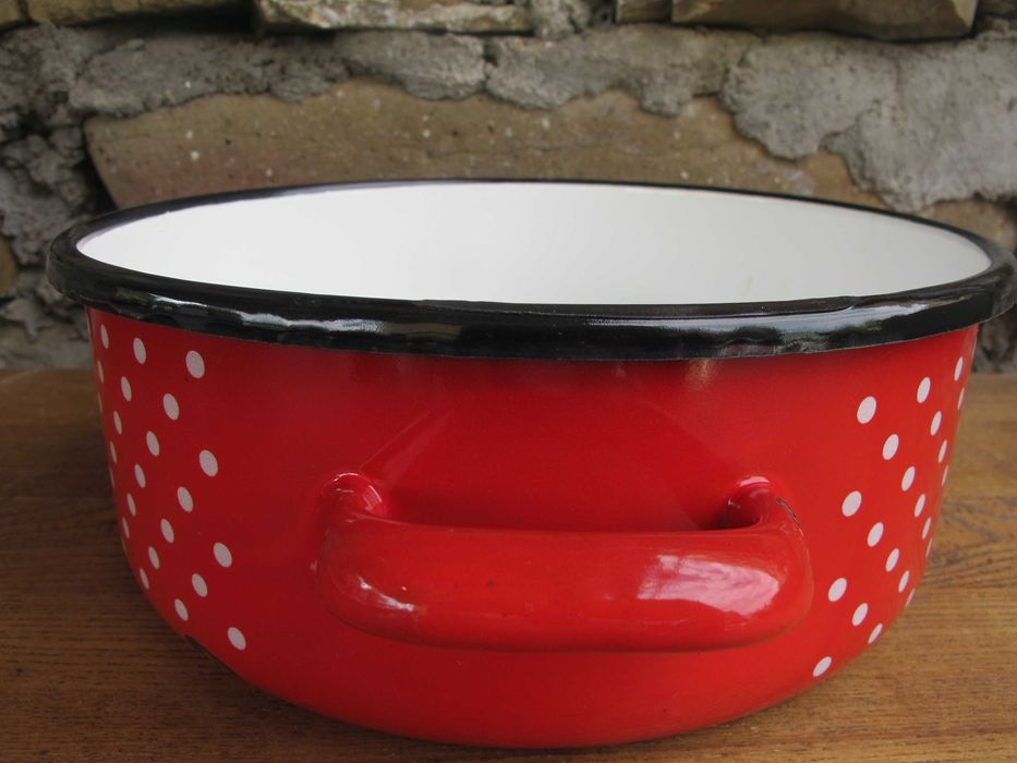 DUŻY Emaliowany stary NOWY garnek_ LEŻAK Magazynowy_4 l