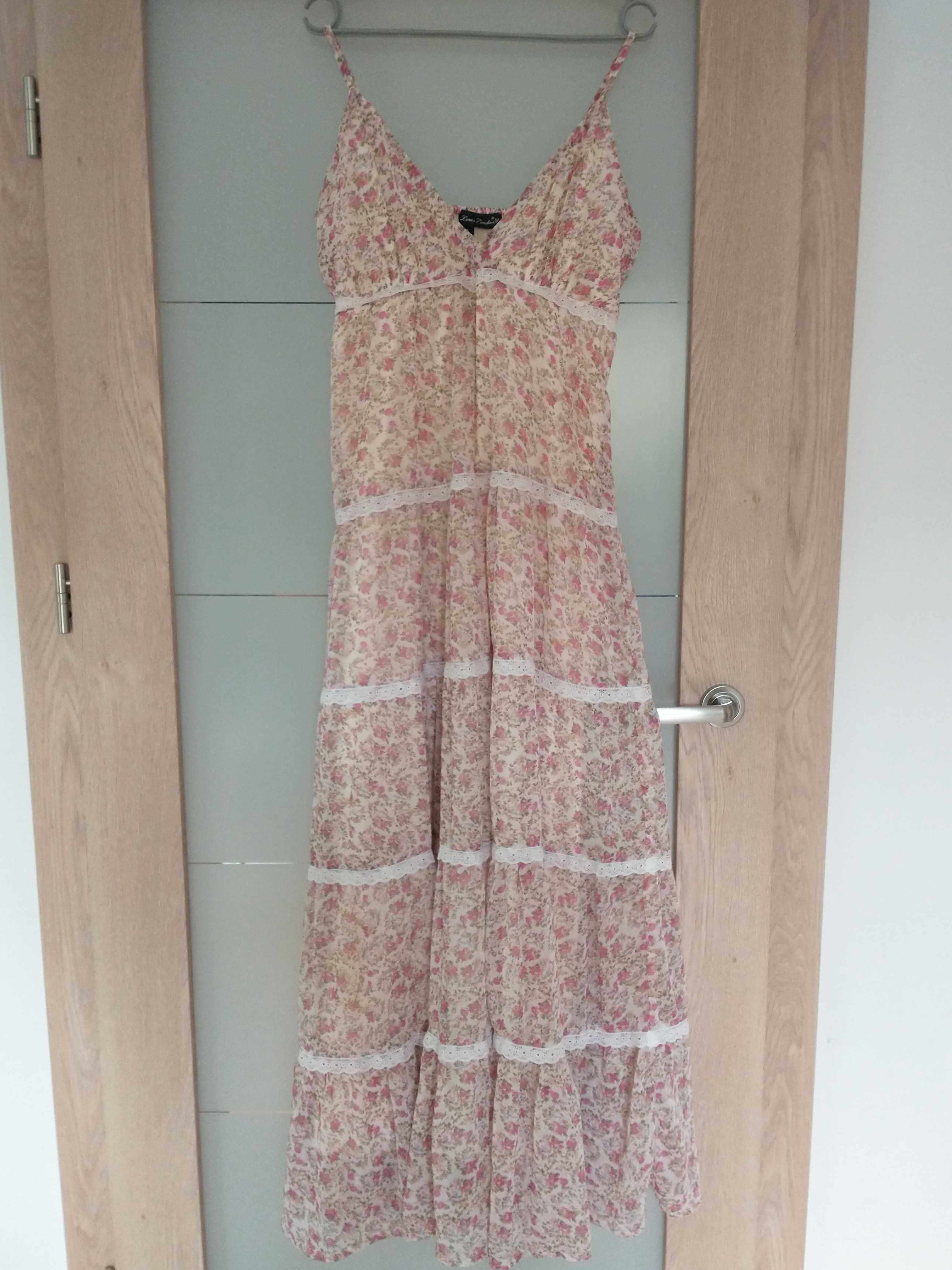Sukienka maxi w kwiaty, do sesji ciążowych, boho. Idealna na lato