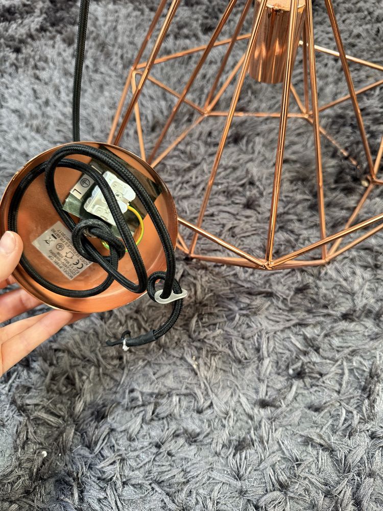 Lampa sufitowa diament miedź stan IDEALNY