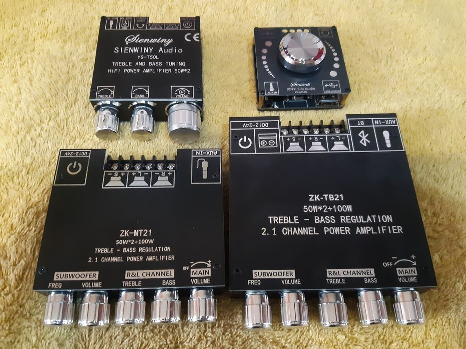 Усилитель Блютуз ВТ-998, АК-170, ZK-MT21, YS-T50L, 2-х, 4-х канальный.