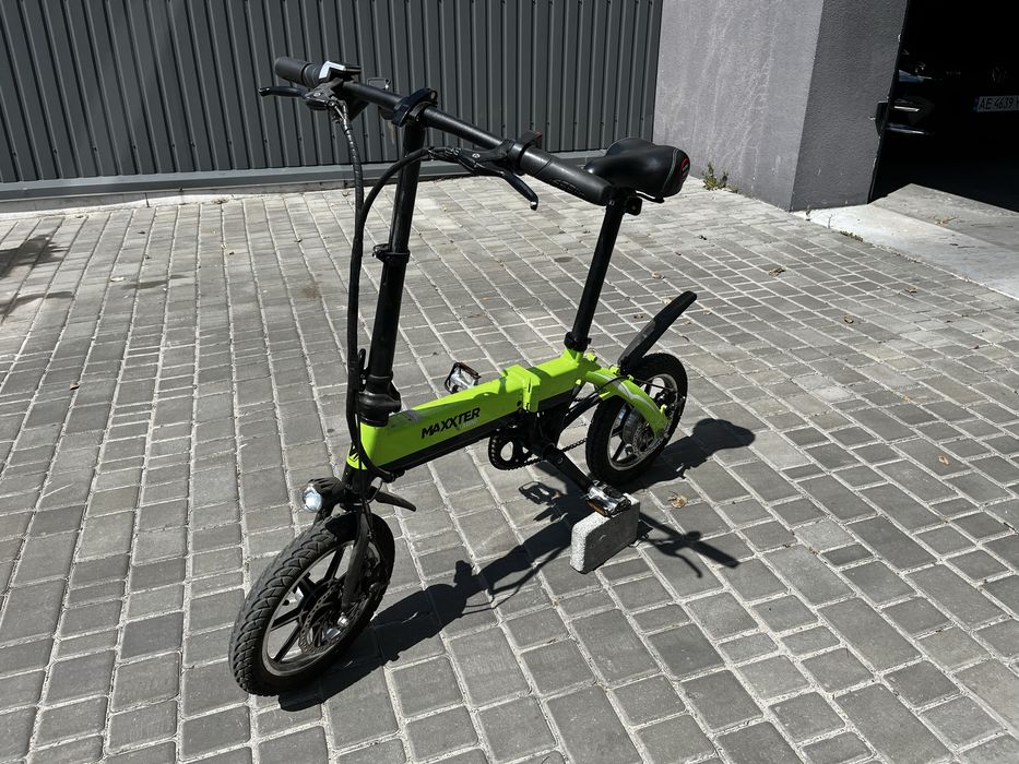 Maxxter mini електровелосипед складний батарея tesla