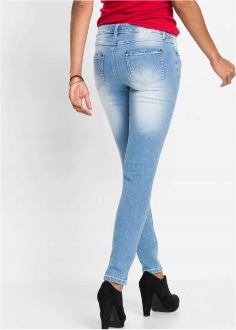 Bonprix niebieskie spodnie jeansowe skinny jeansy kieszenie 38 vv