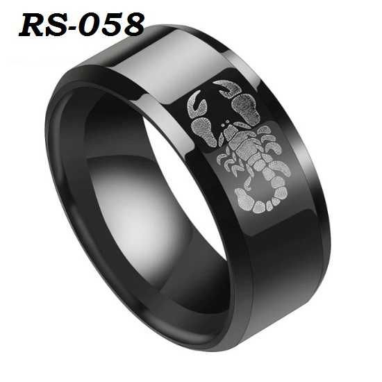 Каблучка перстень медична сталь скорпіон дракон череп карти піка 8мм