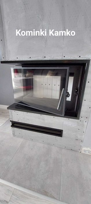 Kominki Kamko - wkład narożny Kratki Simple stalowy 6kW + zabudowa.