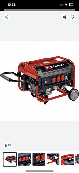 Генератор Einhell 3,5 кВт з колесами бензин