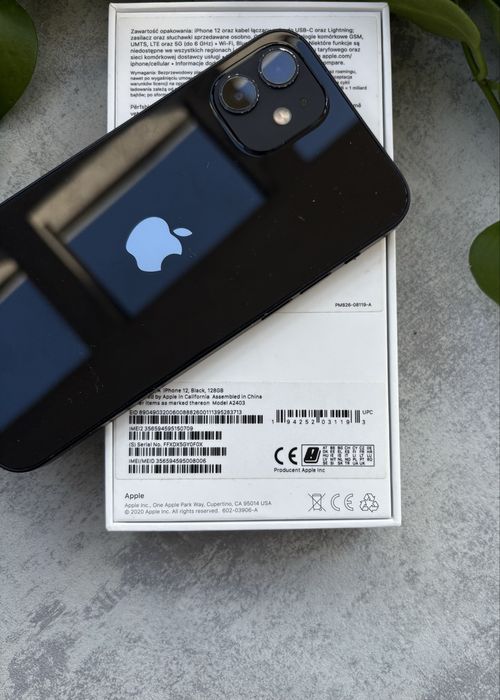 iPhone 12 128gb Black Idealny Oryginalna Bateria 76%