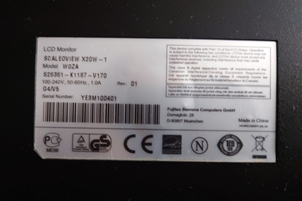 Monitor Fujitsu Siemens 20