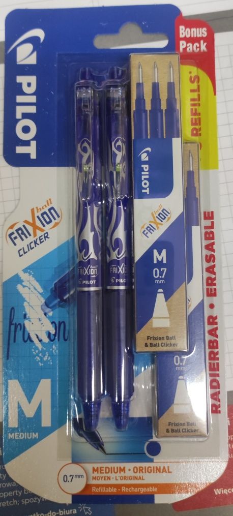 Długopis Pilot Frixon wymazywalny 07 zestaw 2szt + 6 wkładów NIEBIESKI
