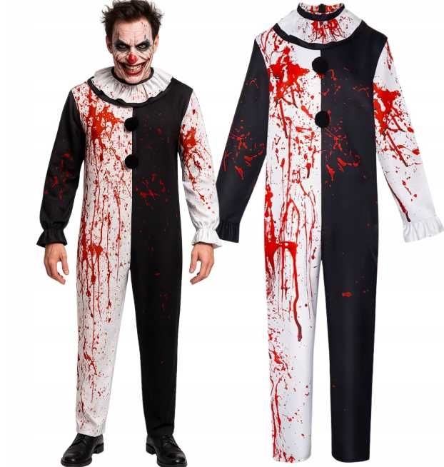 Strój Przebranie Klaun Arlekin Błazen Terrifier Halloween  170 176 M L