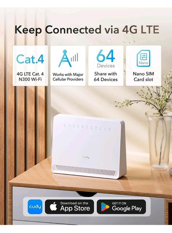 Router modem WiFi Cudy N300, 4G LTE