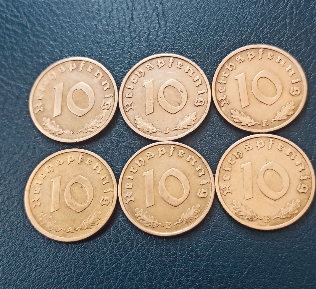 Zestaw monet 10 pfennig 3 Rzesza