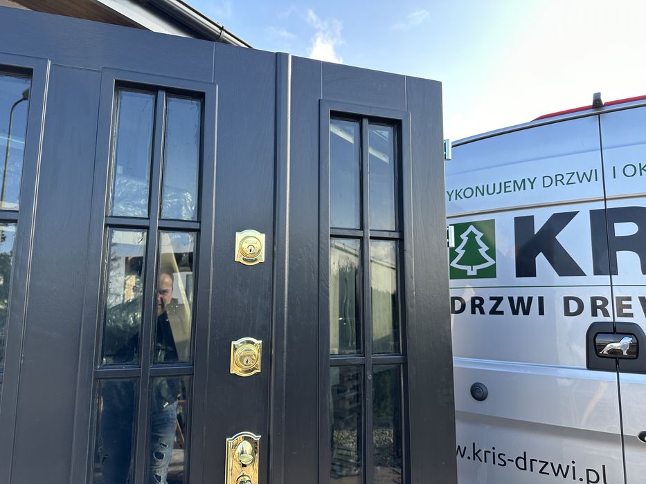 Drzwi zewnętrzne drewniane 800 Ofert dwuskrzydłowe SCHLAGE cała Polska