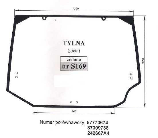 szyba CASE Magnum - tylna S 169