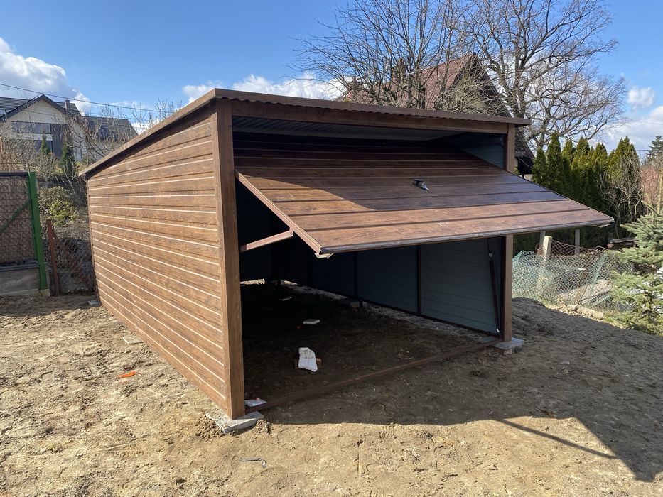 Garaż Pro-line 3x5 drewnopodobny ciemny orzech/ konstrukcja 100% ocynk