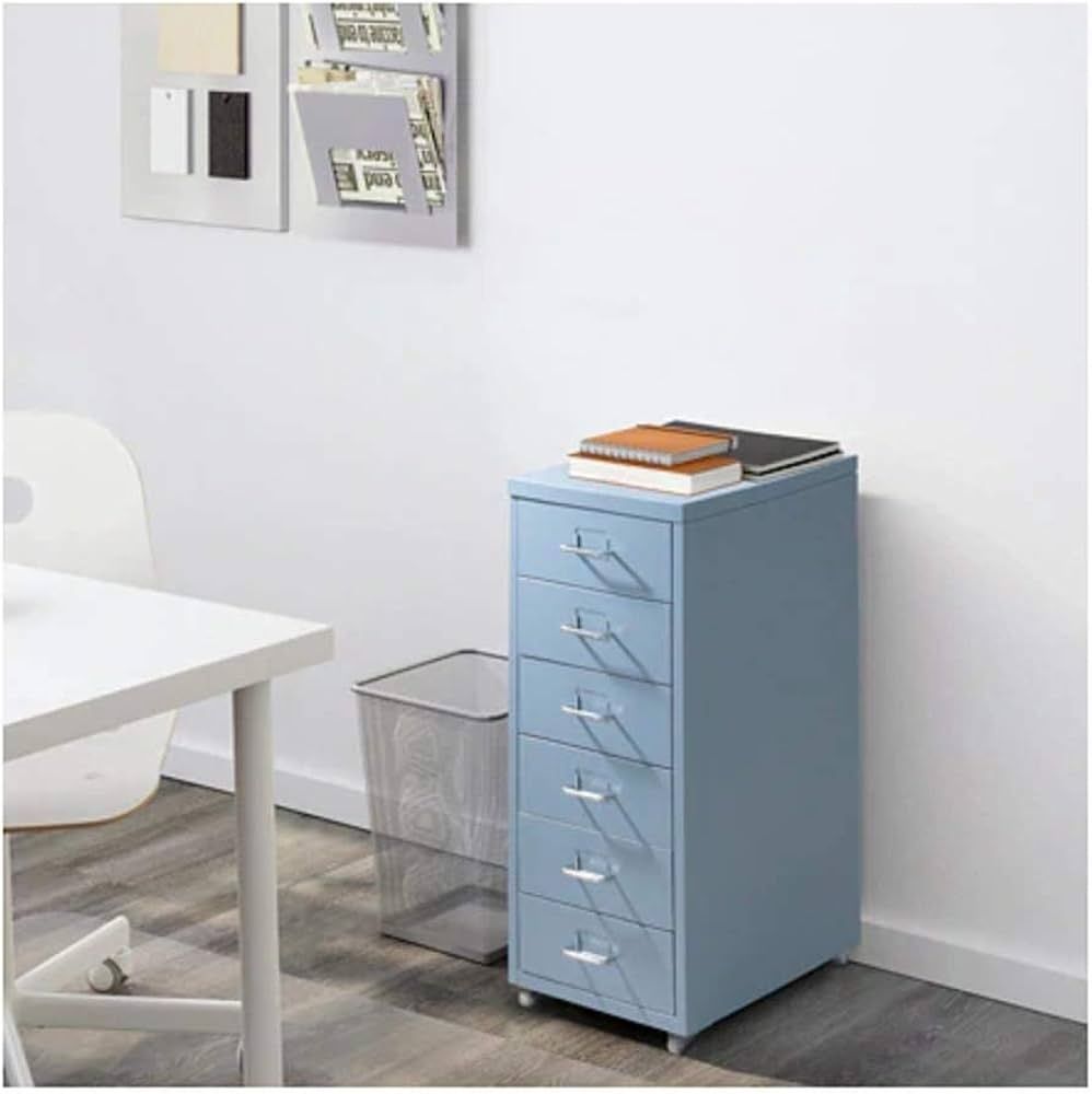 Bloco de gavetas metal azul claro HELMER IKEA